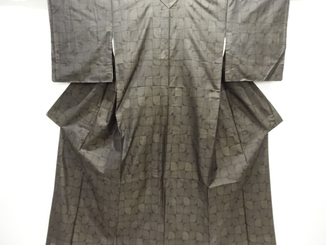 JAPANESE KIMONO / DORO OSHIMA TSUMUGI / UNUSED / WOVEN ABSTRACT
